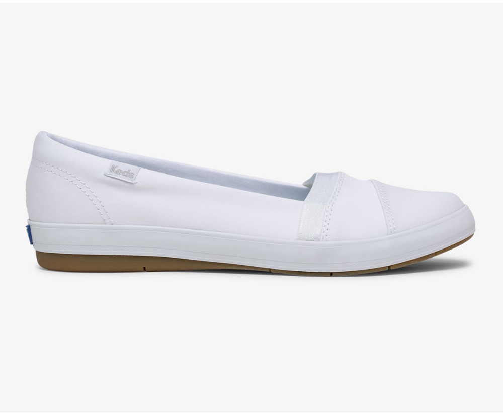 Keds Slip Ons White - Carmel - Womens OQXWZU-279